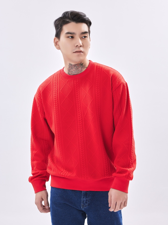 Sweatshirt qisqa uzunligi Red M  AW23CA2N-2-19442