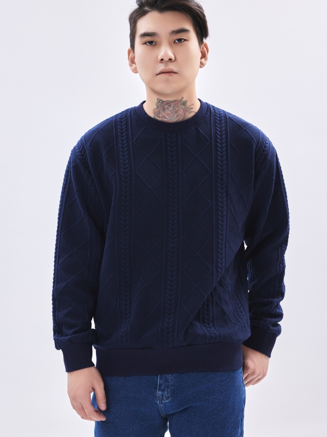Sweatshirt qisqa uzunligi Navy M  AW23CA2N-2-19442