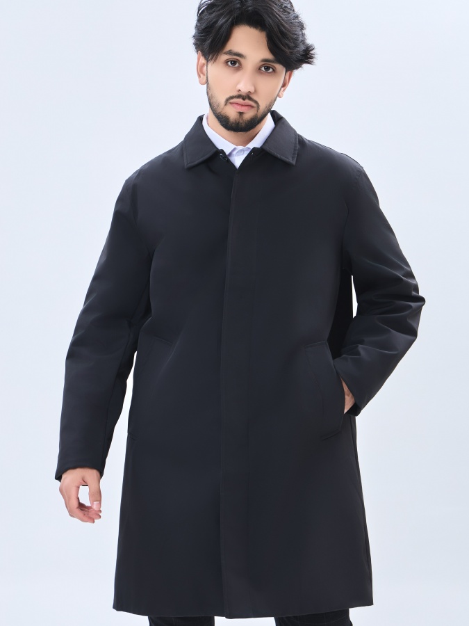 Palto uzun uzunligi qora XL  AW23CA1N-35-19352