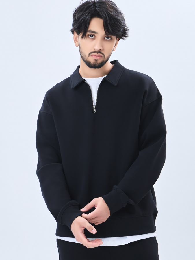 Sweatshirt qisqa uzunligi qora XXL AW23CA2S-2-19488