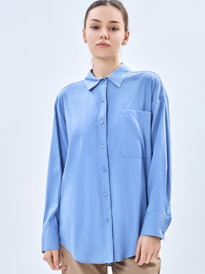 Ayollar ko'ylak uzun yengli Light blue S AW23WES-21013