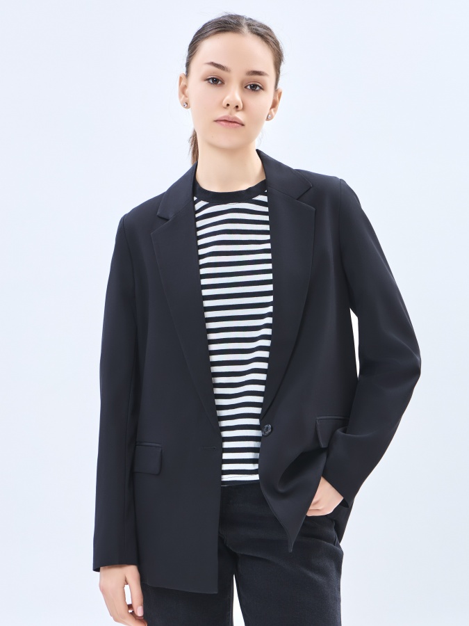 Qora XL ayollar ko'ylagi uzun qisma  AW23WES-21010