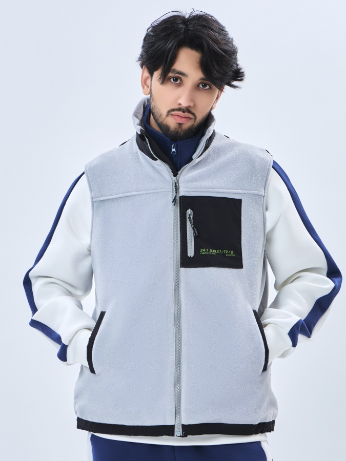 Жилетка короткая длина Grey S AW23SP1N-32-19247