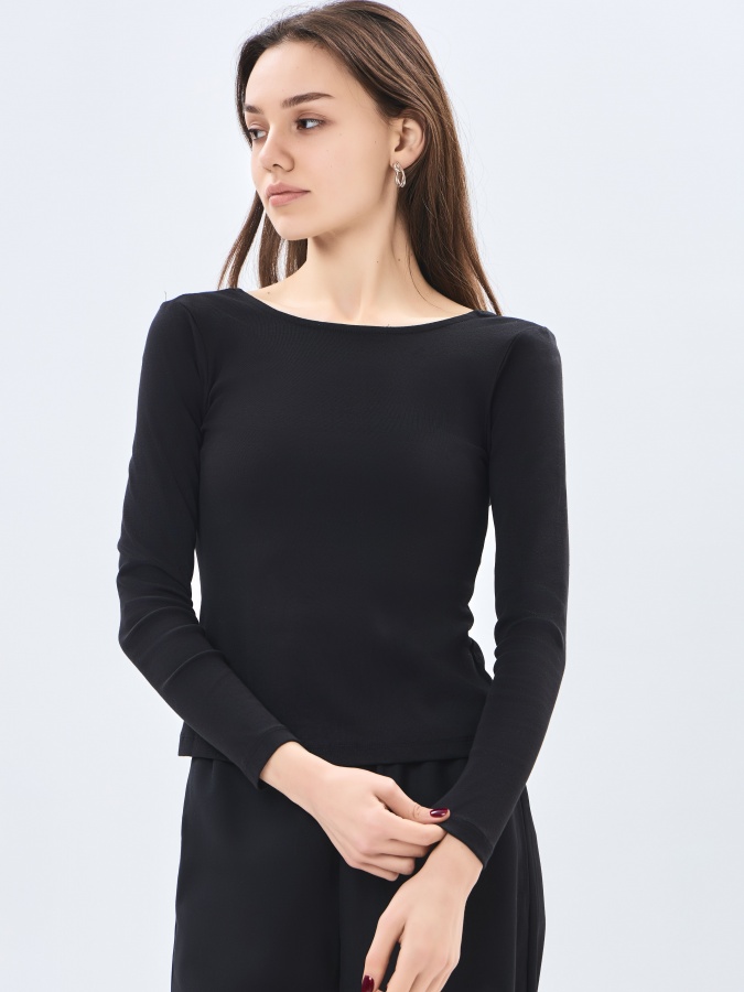 Женская футболка длинный рукав Black M AW23WBA-52076