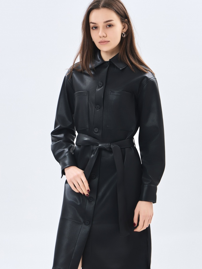 Qora L uzun yengli libos  AW23WBA-52019