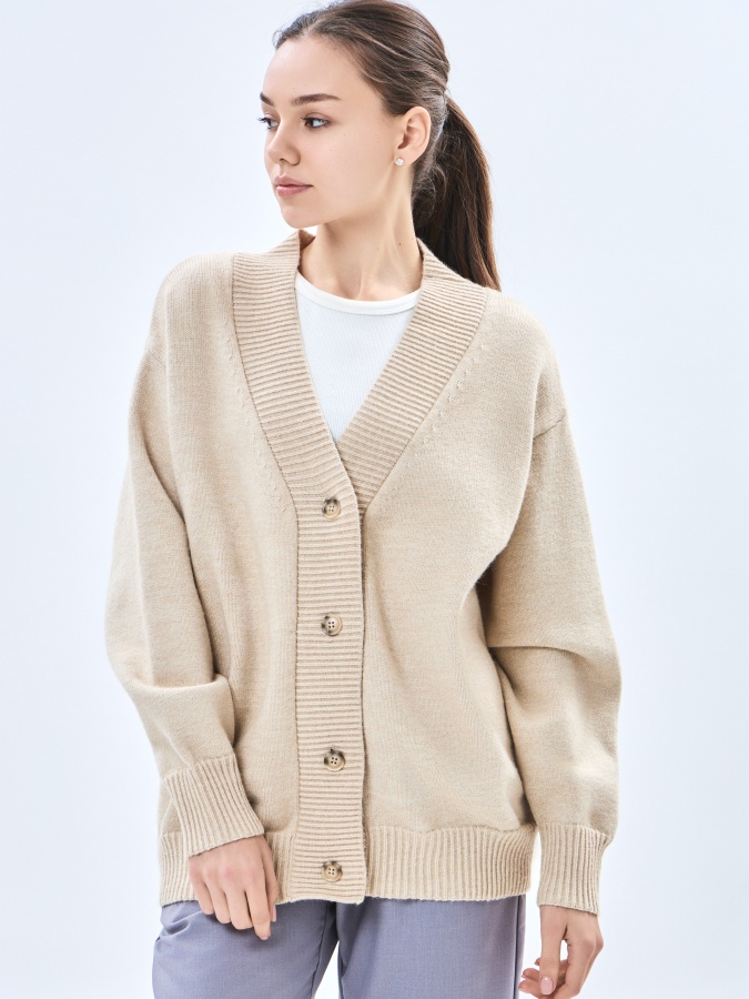 Camel l ayollar kardigan  AW23WKN-30043