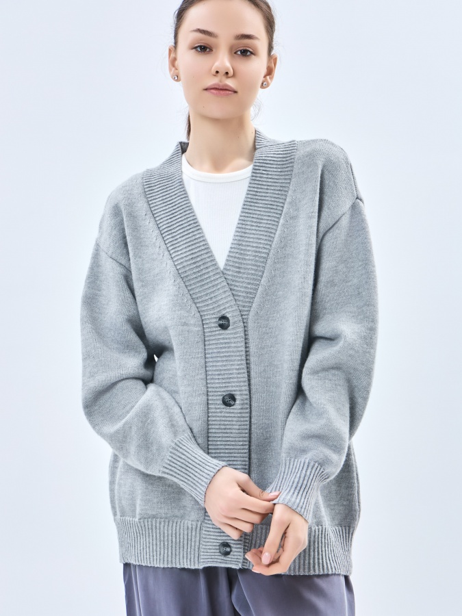 Grey m ayollar kardigan  AW23WKN-30043
