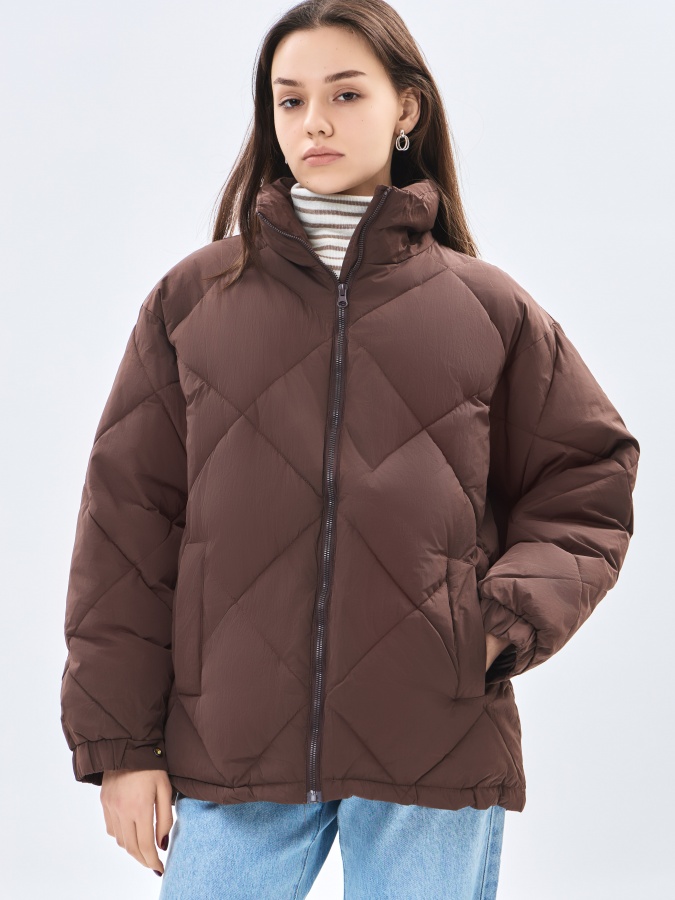 Женская куртка короткая длина Brown XL AW23WBA-52057