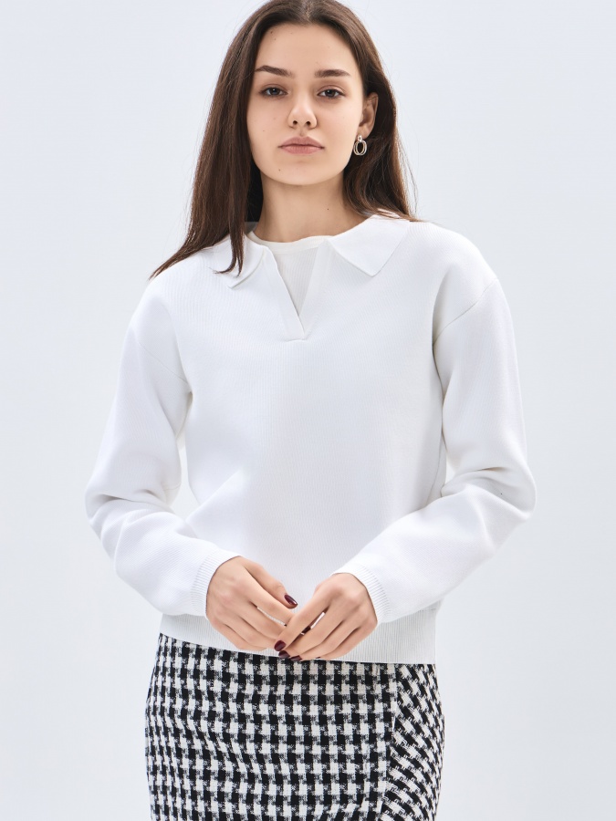 Ayollar jumper uzun qisma oq L  AW23WKN-30028