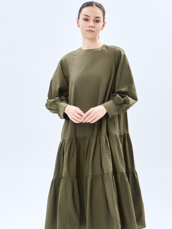 Платье длинный рукав Khaki M AW23WYN-24045