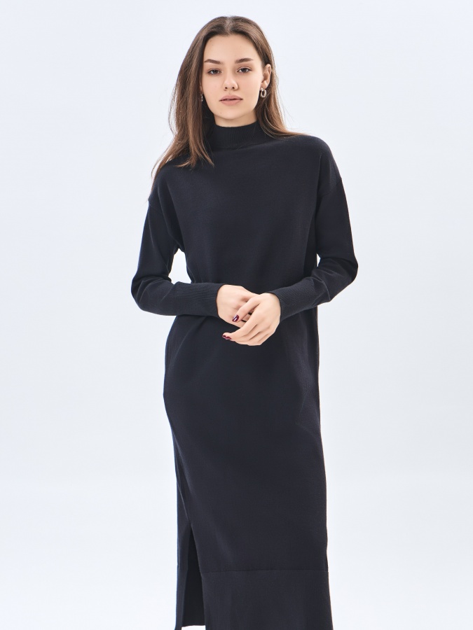 Платье длинный рукав Black M AW23WKN-30048