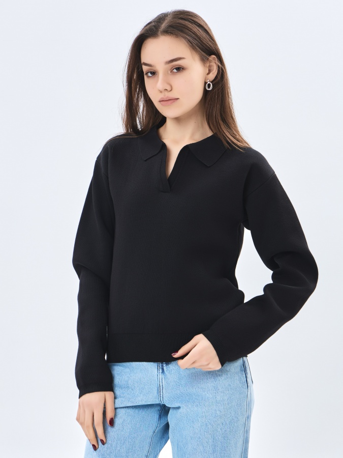 Ayollar jumper uzun qisma qora L  AW23WKN-30028