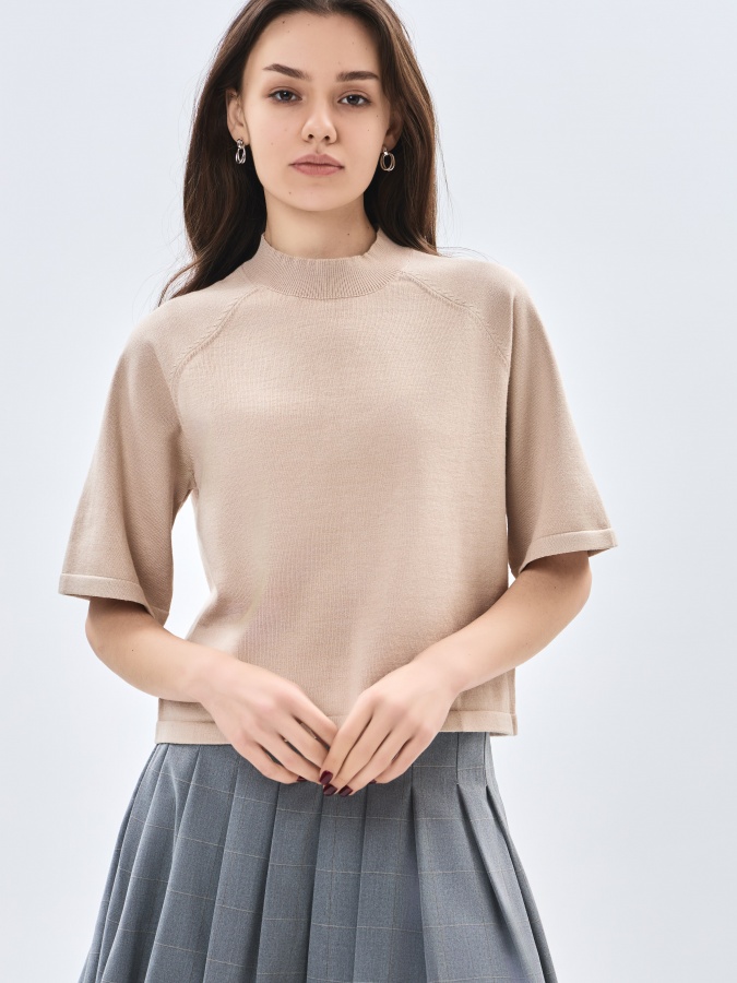 Женский джемпер средний рукав Beige M AW23WKN-30053