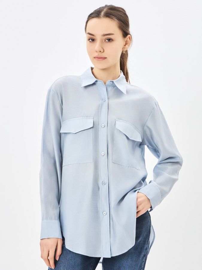 Ayollar ko'ylak uzun yengli Light blue XL  AW23WES-21011