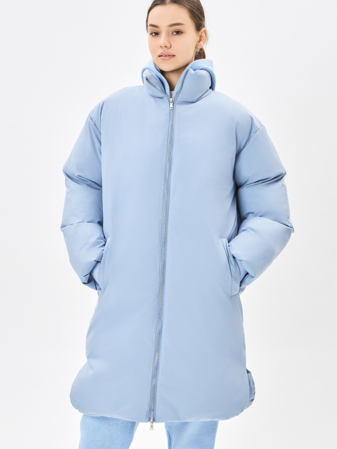 Женская куртка средняя длина Light blue XL AW23WES-21017