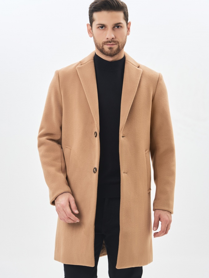 Uzoq uzunlikdagi Beige 48 paltosi AW23CA1N-35-19591