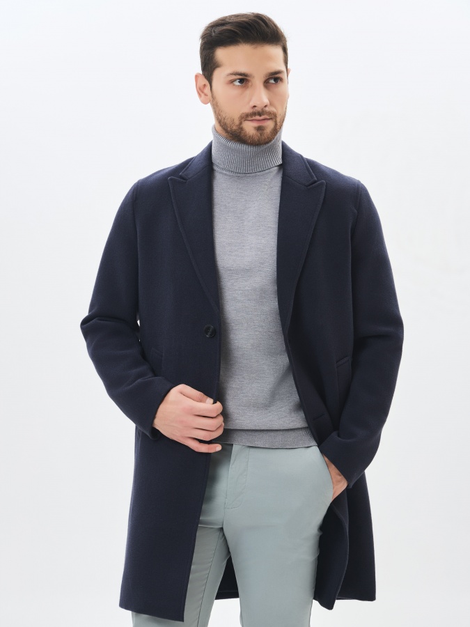 Palto uzun uzunligi Navy 52  AW23CA1N-35-19407