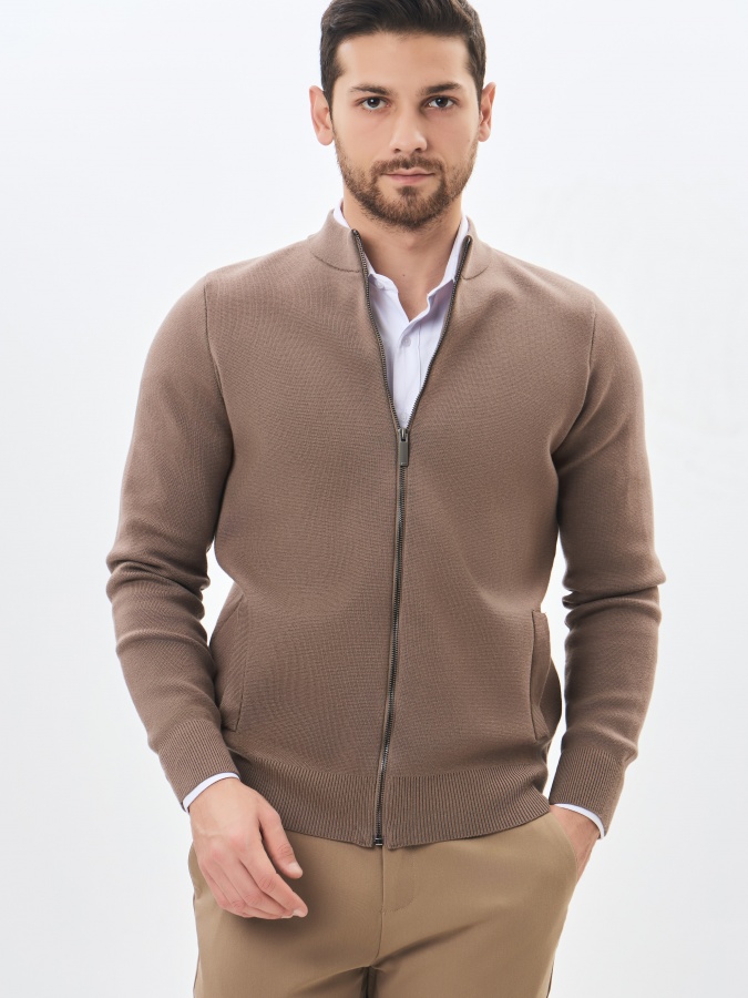 Kardigan qisqa uzunligi jigarrang XL SS24BS2-33-19757
