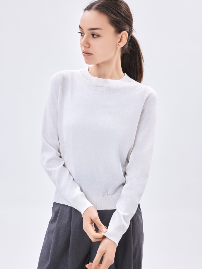 Женский джемпер длинный рукав White XL AW23WKN-30042