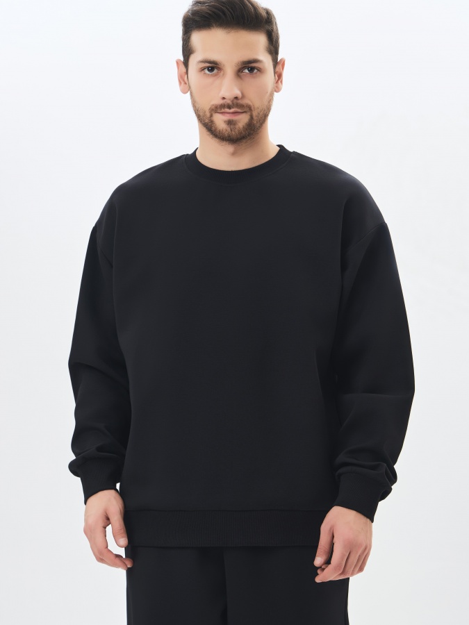 Sweatshirt qisqa uzunligi qora XL SS24CR2-2-19817