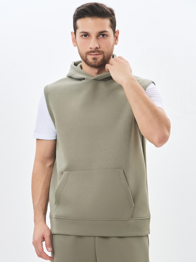 Sweatshirt qisqa uzunligi Beige S SS24CR2-13-19774