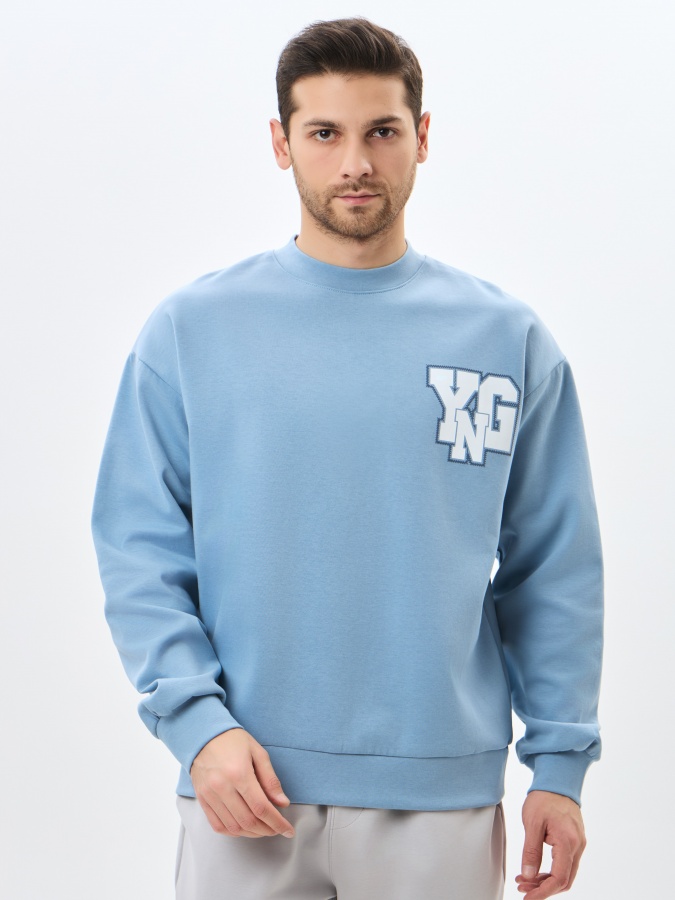 Sweatshirt qisqa uzunligi Blue M  SS24CR2-2-19783
