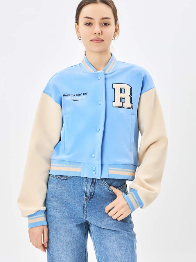 Ayollar shamol ishlab chiqaruvchisi qisqa uzunlik Light blue S AW23WBA-52043