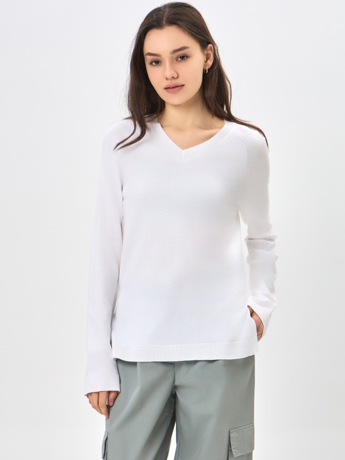 Oq XXL ayollar jumper uzun qisma  SS24WKN-30114