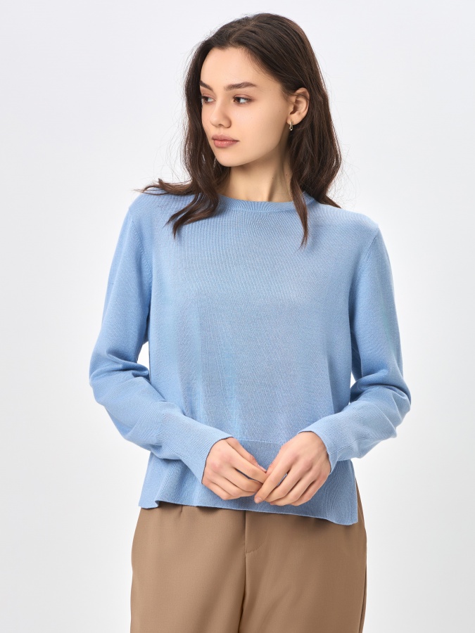 Ayollar jumper uzoq qisma Light blue M  SS24WKN-30113