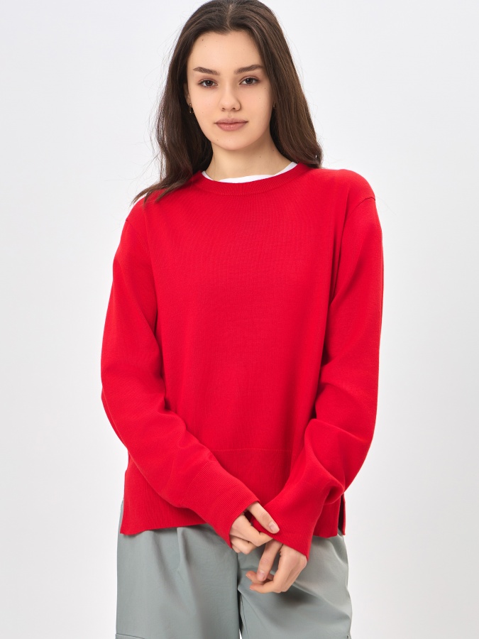 Red XL ayollar jumper uzun qisma SS24WKN-30113