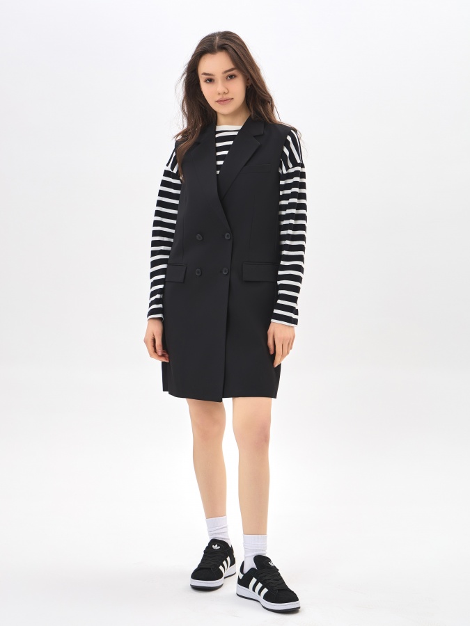 Qora M yengsiz ko'ylak  SS24WES-21115