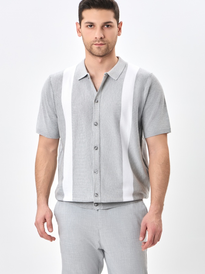 Джемпер короткий рукав Grey S SS24CR2-29-20039