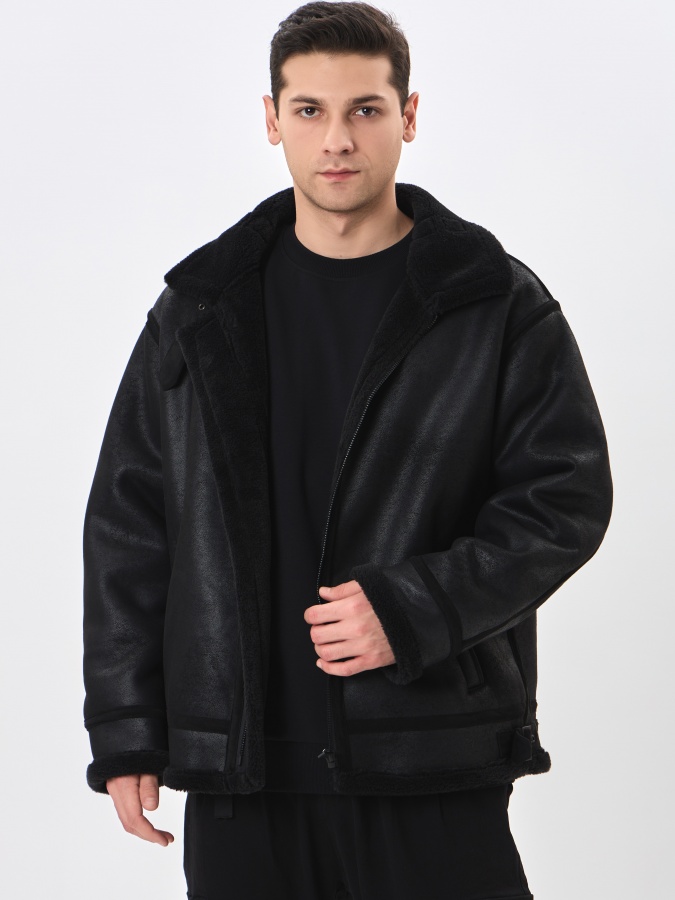 Дубленка короткая длина Black XL AW23SP1N-31-19092