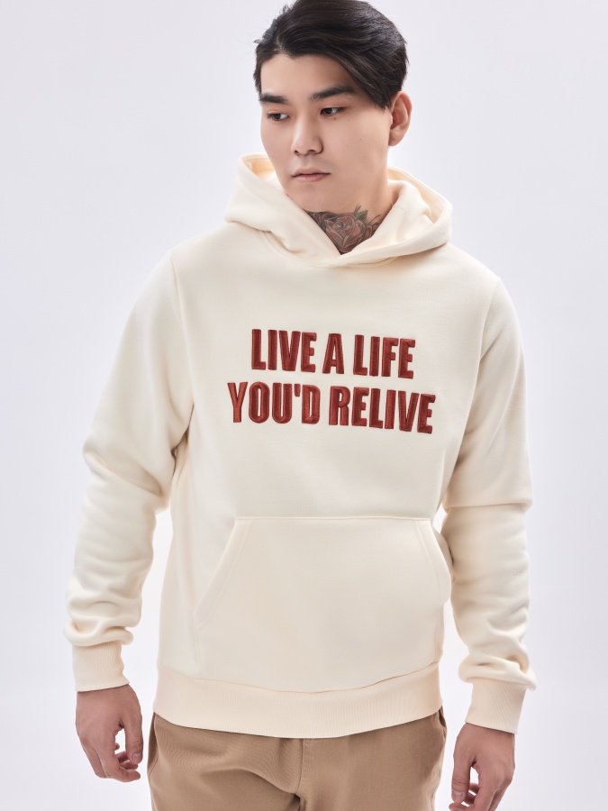 Hoodie qisqa uzunligi Whisper White S  AW23CA2N-2-19542