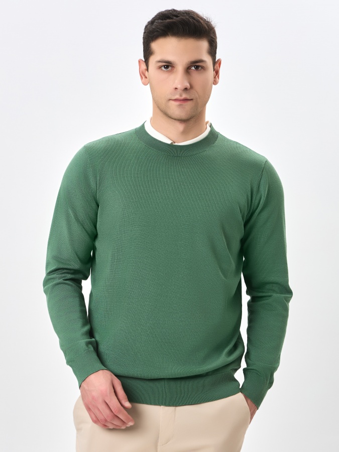 Jumper uzun yengli yashil L  SS24CA2N-29-19672