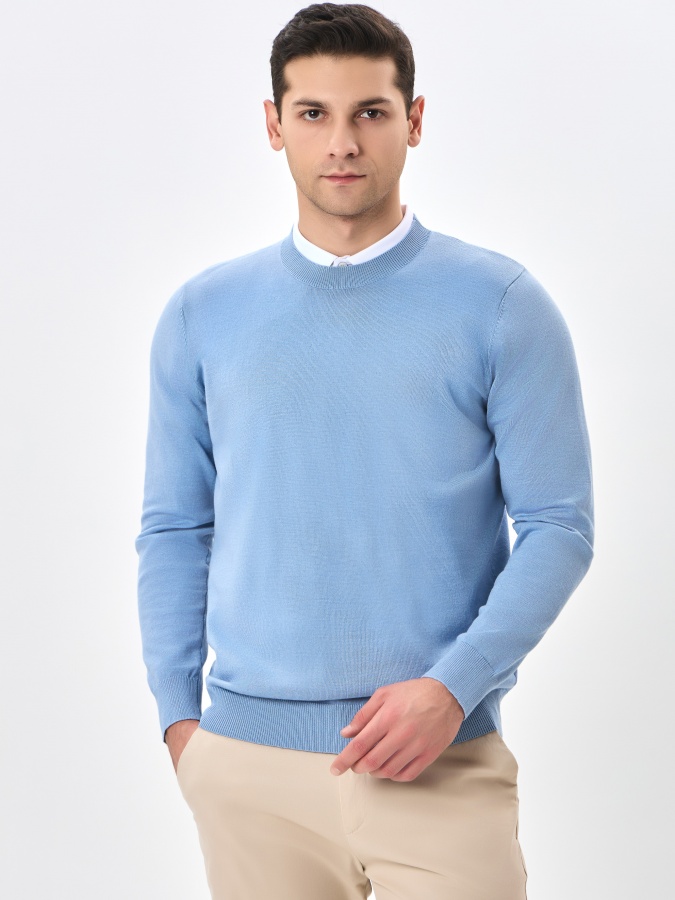 Jumper uzun yengli moviy l  SS24CA2N-29-19672