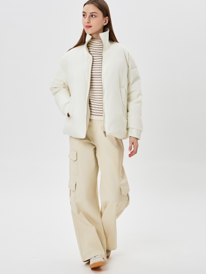 Женская куртка короткая длина White L AW23WES-21004