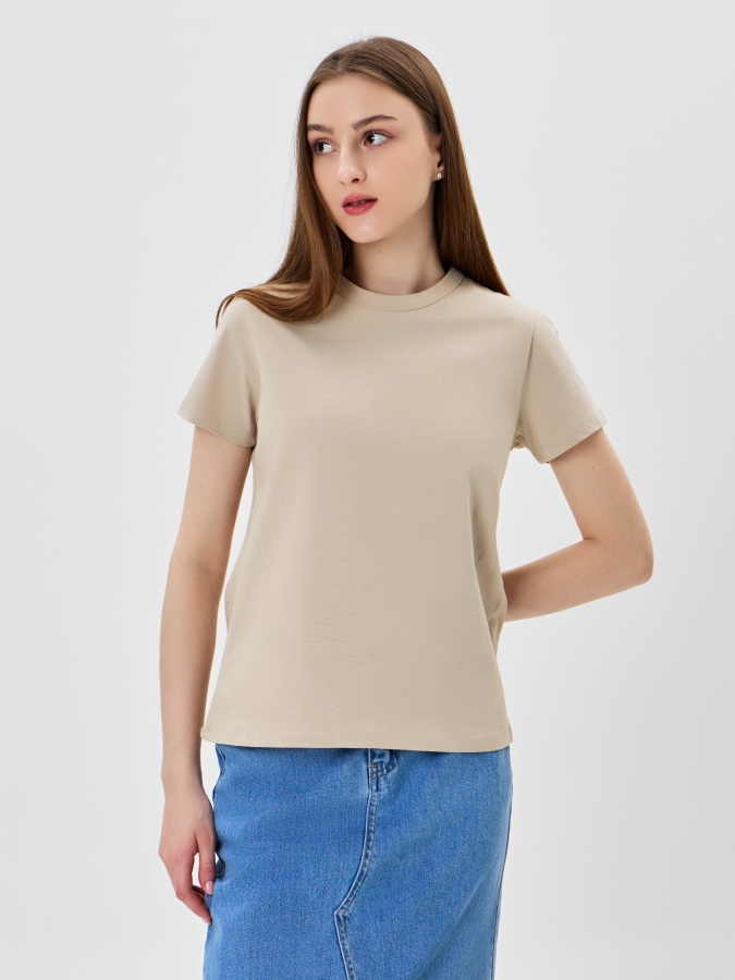 Beige m ayollar futbolkasi  SS24WBA-52151