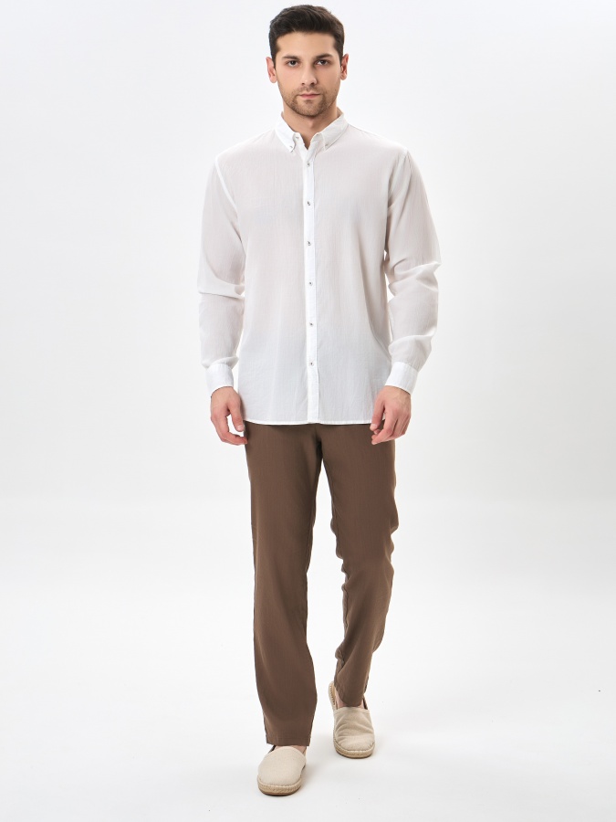Рубашка длинный рукав White M SS24CR2-19-20092