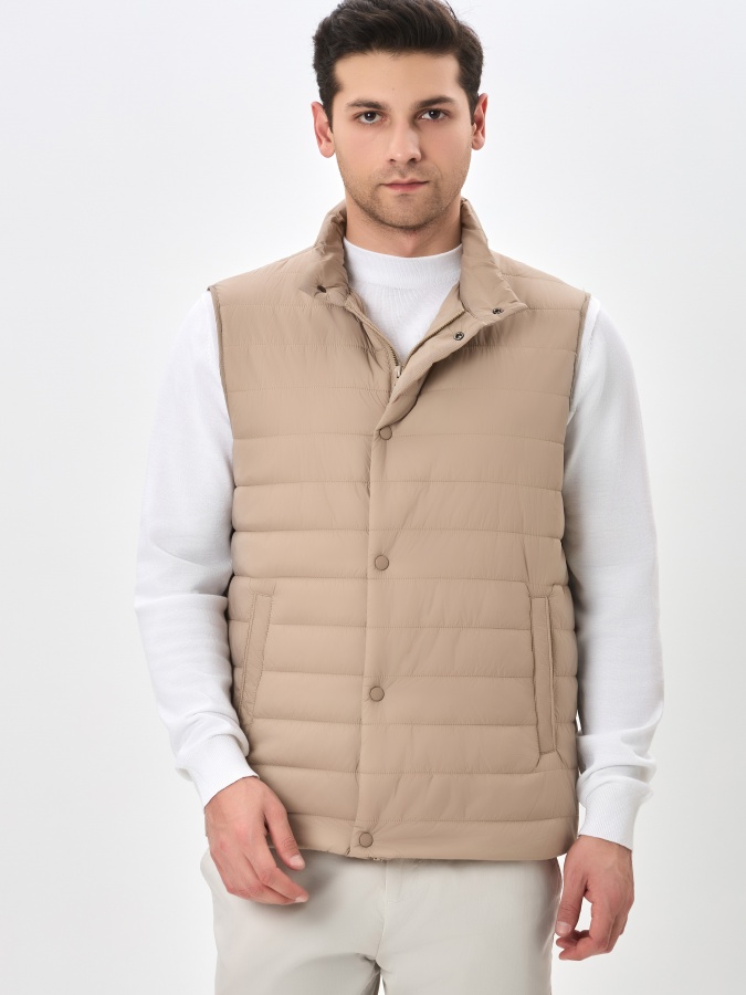 Yelek qisqa uzunligi Beige L SS24CL1-32-19799