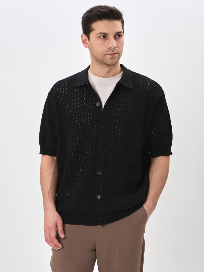 Jumper qisqa qisma qora M  SS24CL2-33-20074