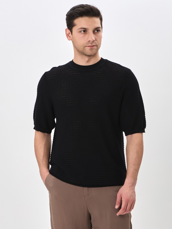 Jumper qisqa qisma qora M  SS24CL2-29-20114