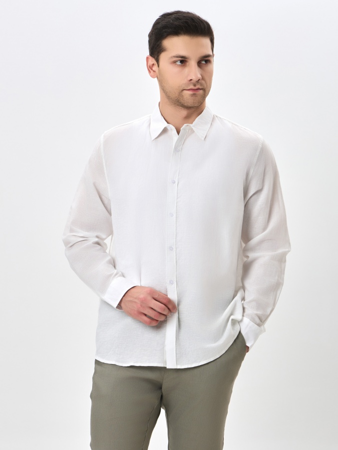 Рубашка длинный рукав White S SS24CR2-19-20152