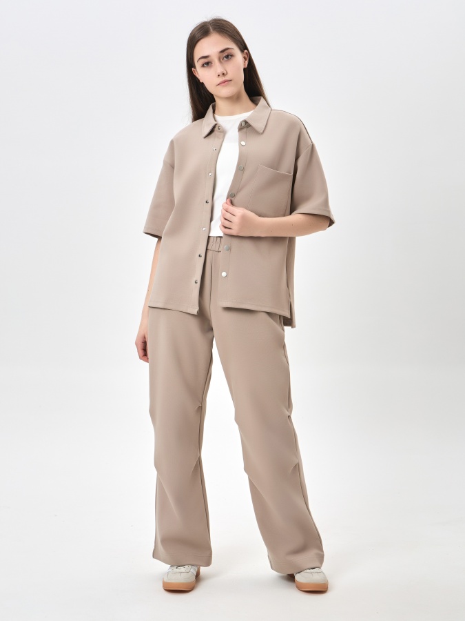Женская рубашка Beige M SS24WES-21185