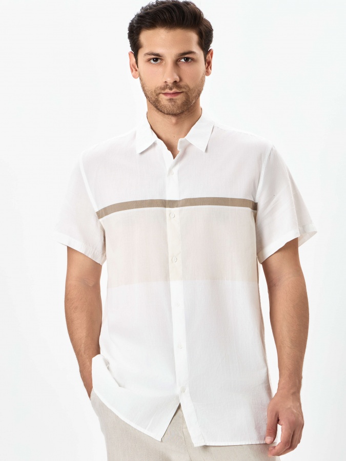 Beige S qisqa yengli ko'ylak  SS24CR2-19-20295