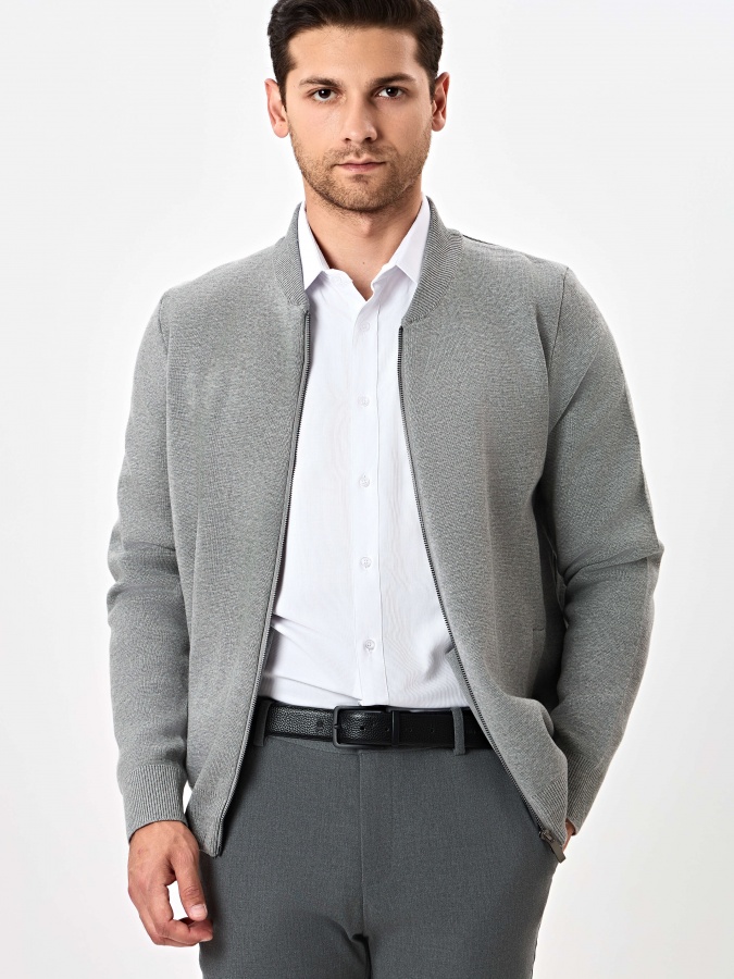Kardigan qisqa uzunligi kulrang S  AW24CR2-33-20300