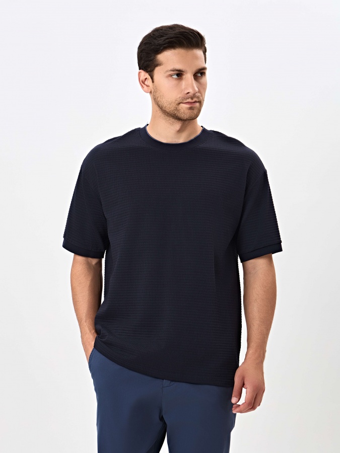 Futbolka qisqa yengli Navy L  SS24CR2-25-20041