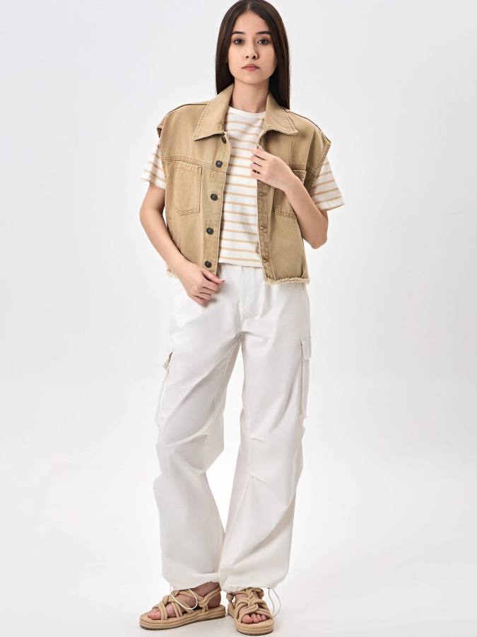 Beige m ayollar ko'ylagi  SS24WDE-42004