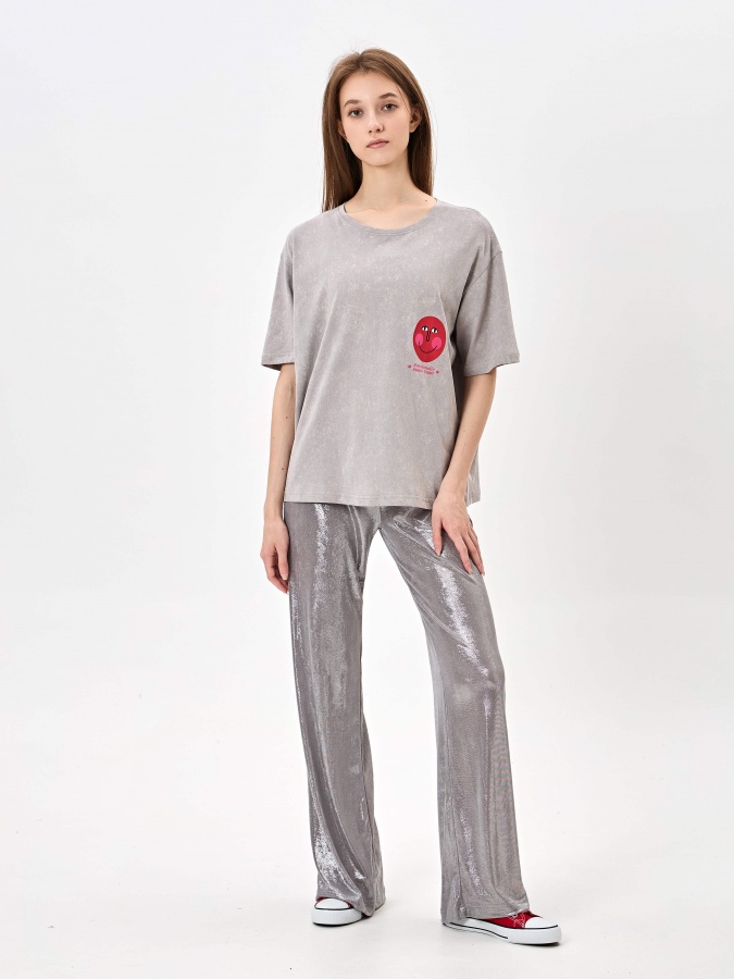 Женская футболка Grey XL SS24WES-21268