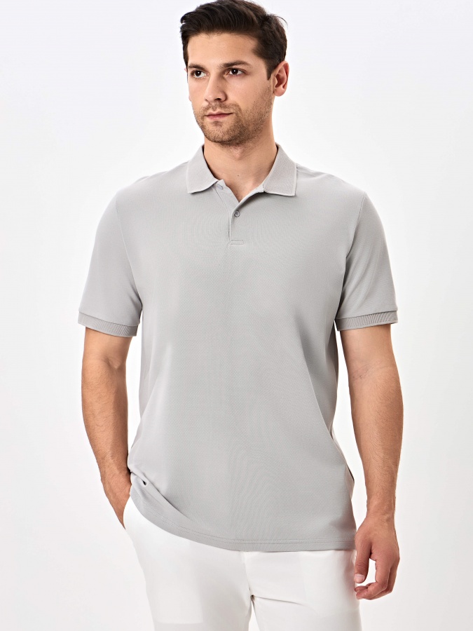 Polo qisqa qisma kulrang L  SS24CR2-17-20287